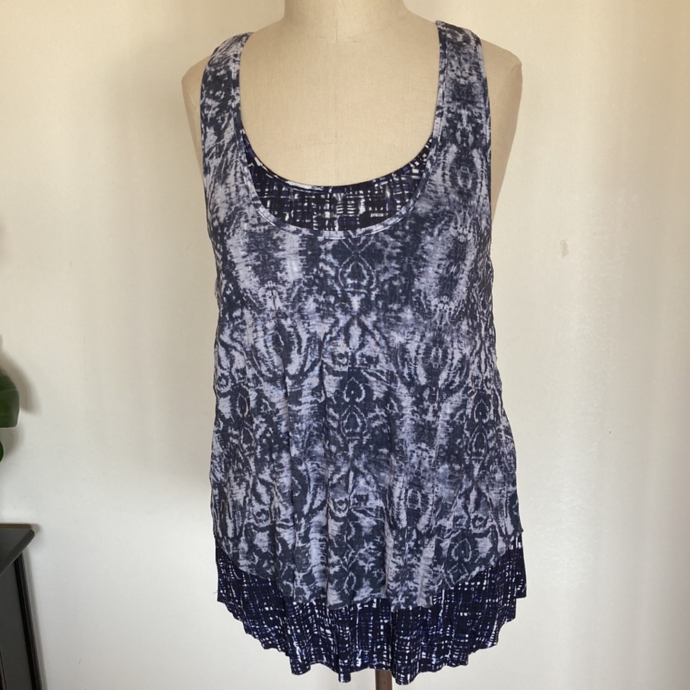 NWOT Weston Wear double layer knit racer back top blue S